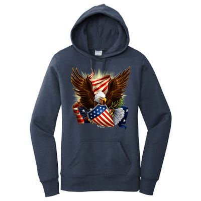 Patriot Eagle American Shield Women's Pullover Hoodie