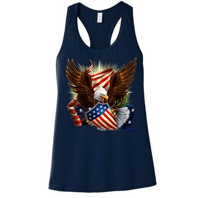 Patriot Eagle American Shield Women's Racerback Tank