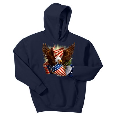 Patriot Eagle American Shield Kids Hoodie