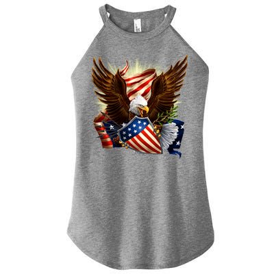 Patriot Eagle American Shield Women's Perfect Tri Rocker Tank