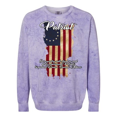 Patriot Founding Fathers Quote Betsy Ross Flag Colorblast Crewneck Sweatshirt