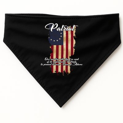 Patriot Founding Fathers Quote Betsy Ross Flag USA-Made Doggie Bandana