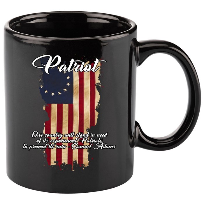Patriot Founding Fathers Quote Betsy Ross Flag 11oz C Handle Ceramic Mug