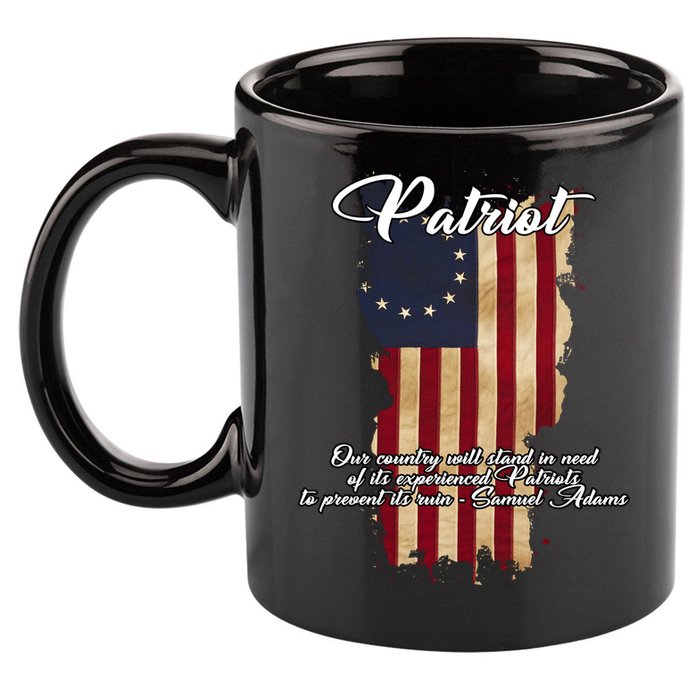 Patriot Founding Fathers Quote Betsy Ross Flag 11oz C Handle Ceramic Mug