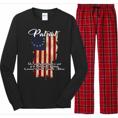 Patriot Founding Fathers Quote Betsy Ross Flag Long Sleeve Pajama Set