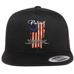 Patriot Founding Fathers Quote Betsy Ross Flag Flat Bill Trucker Hat