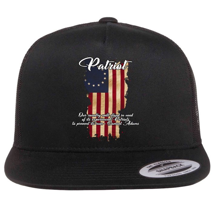 Patriot Founding Fathers Quote Betsy Ross Flag Flatbill Hat