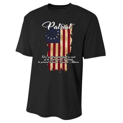 Patriot Founding Fathers Quote Betsy Ross Flag Performance Sprint T-Shirt