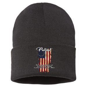 Patriot Founding Fathers Quote Betsy Ross Flag Sustainable Knit Beanie