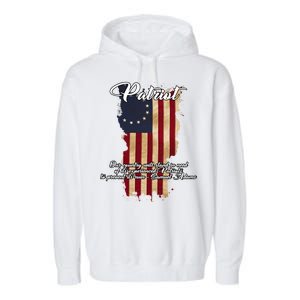 Patriot Founding Fathers Quote Betsy Ross Flag Garment-Dyed Fleece Hoodie