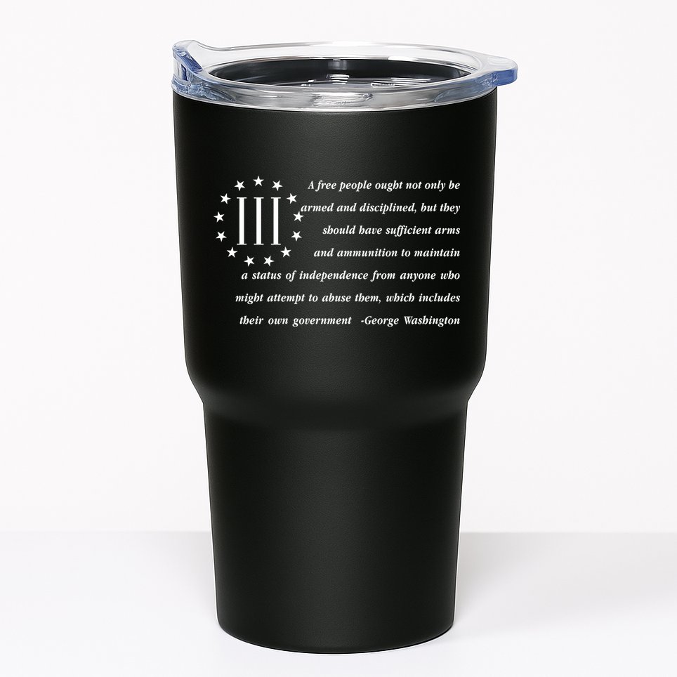 Patriot George Washington American Flag Quote Tumbler