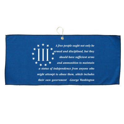 Patriot George Washington American Flag Quote Large Microfiber Waffle Golf Towel