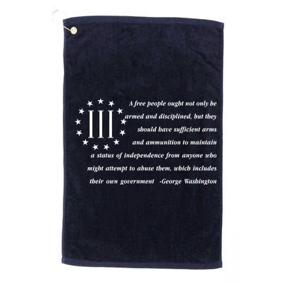 Patriot George Washington American Flag Quote Platinum Collection Golf Towel