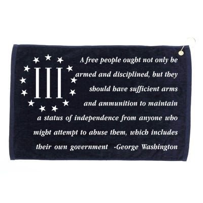 Patriot George Washington American Flag Quote Grommeted Golf Towel