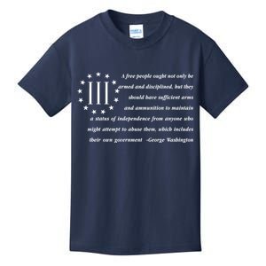 Patriot George Washington American Flag Quote Kids T-Shirt