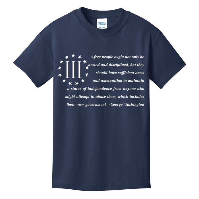 Patriot George Washington American Flag Quote Kids T-Shirt