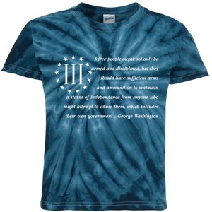 Patriot George Washington American Flag Quote Kids Tie-Dye T-Shirt