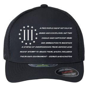 Patriot George Washington Flag Quote Flexfit Unipanel Trucker Cap