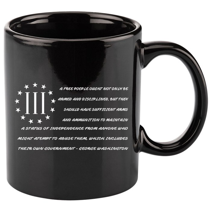 Patriot George Washington Flag Quote 11oz C Handle Ceramic Mug