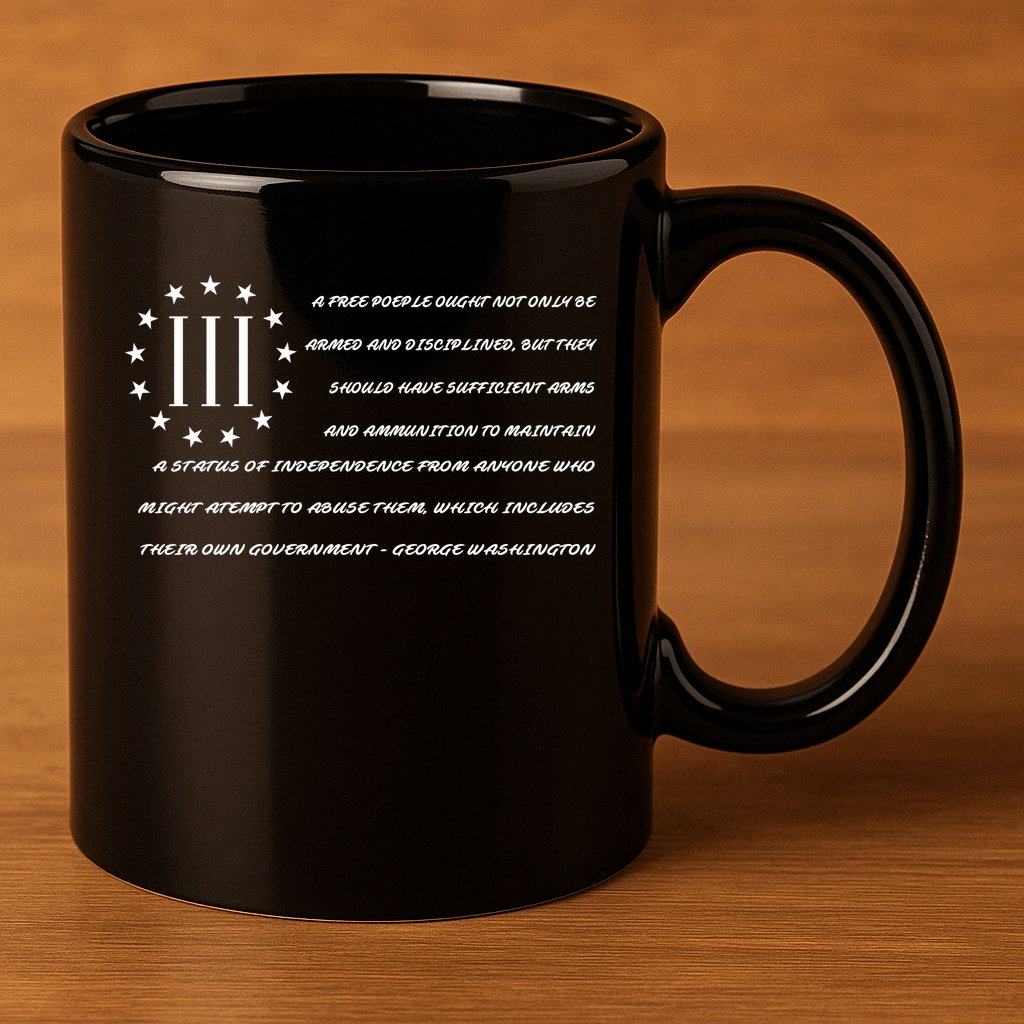Patriot George Washington Flag Quote 11oz C Handle Ceramic Mug