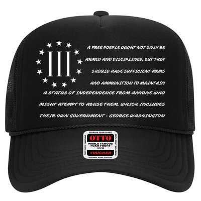 Patriot George Washington Flag Quote Trucker Hat