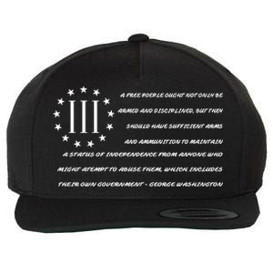 Patriot George Washington Flag Quote Wool Snapback Cap