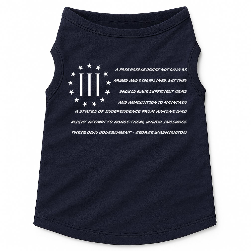 Patriot George Washington Flag Quote Doggie Tank