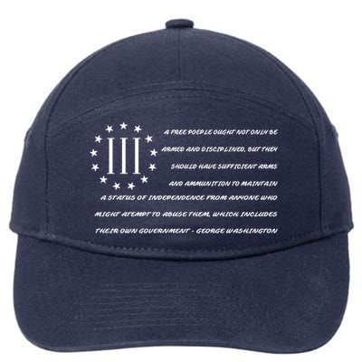 Patriot George Washington Flag Quote 7-Panel Snapback Hat