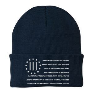 Patriot George Washington Flag Quote Knit Cap Winter Beanie