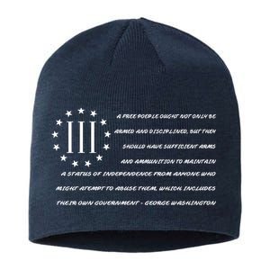 Patriot George Washington Flag Quote Sustainable Beanie