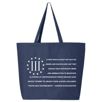 Patriot George Washington Flag Quote 25L Jumbo Tote