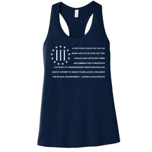 Patriot George Washington Flag Quote Women's Racerback Tank