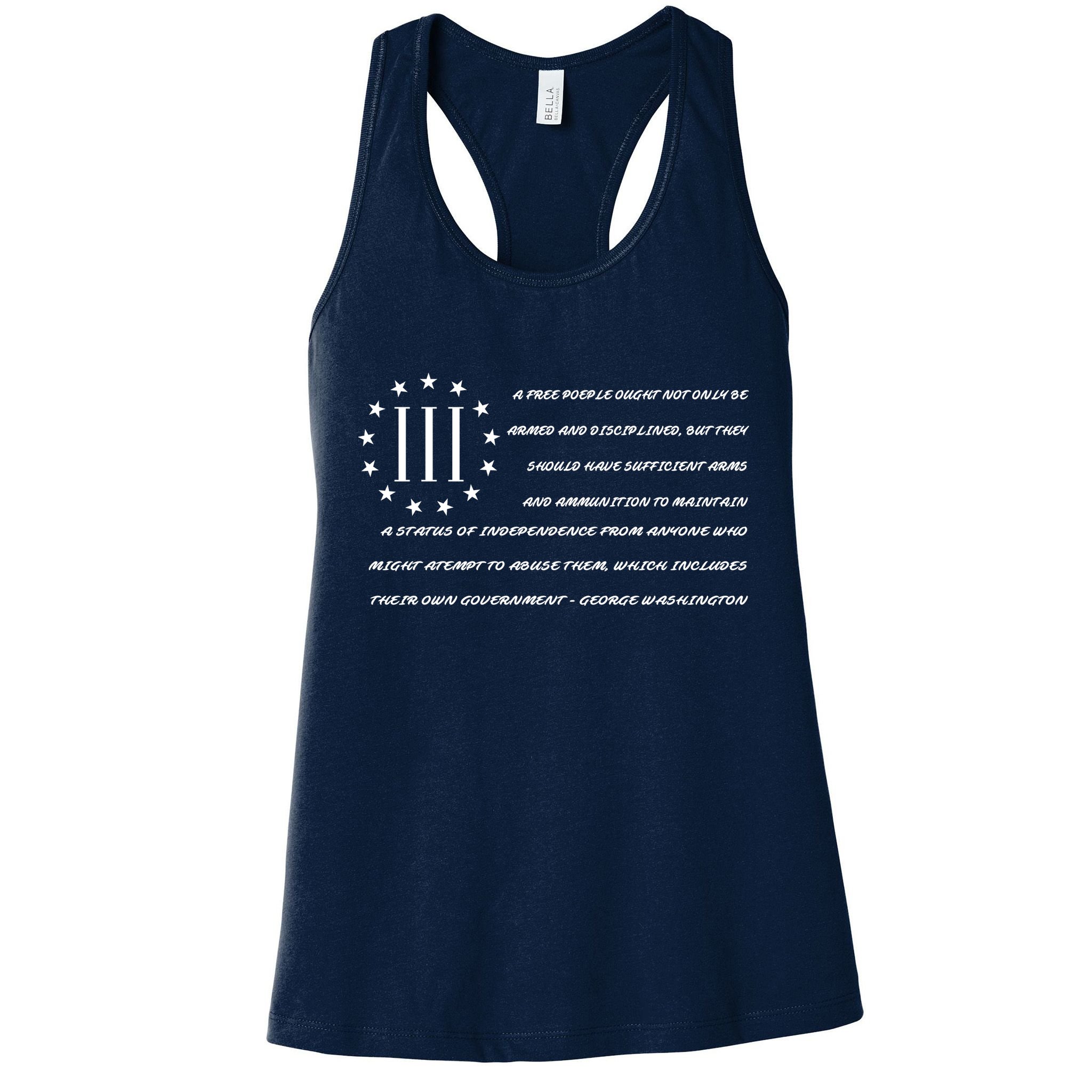 Patriot George Washington Flag Quote Womens Tank Top