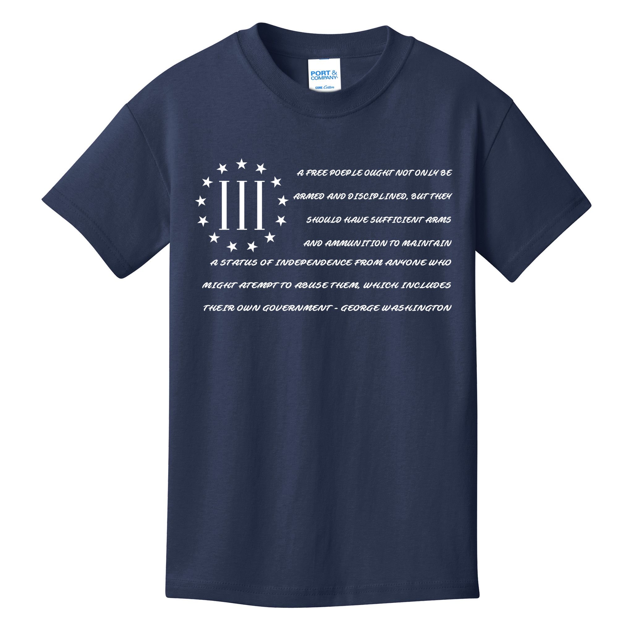 Patriot George Washington Flag Quote Kids T-Shirt