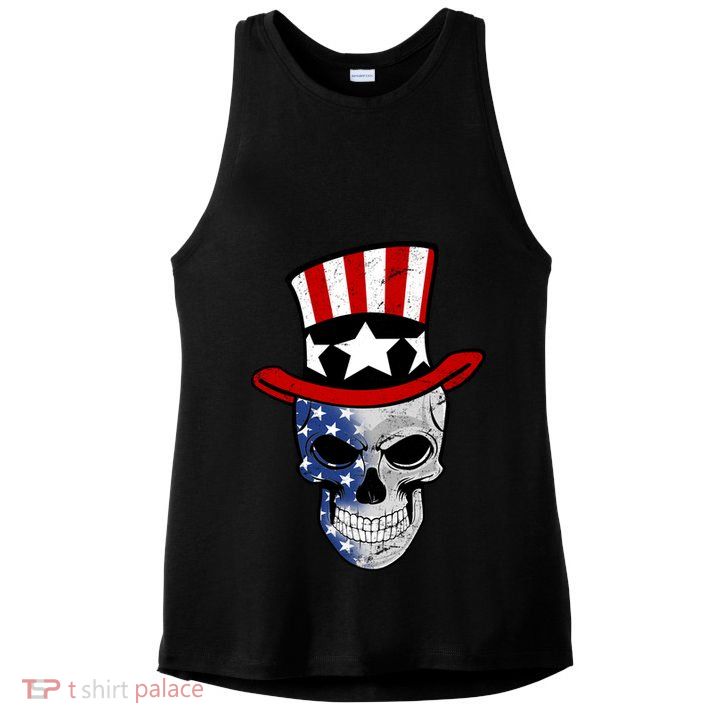 Patriot Skull Ladies PosiCharge Tri-Blend Wicking Tank
