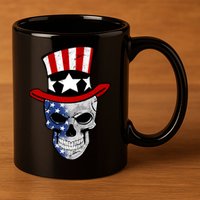 Patriot Skull 11oz C Handle Ceramic Mug