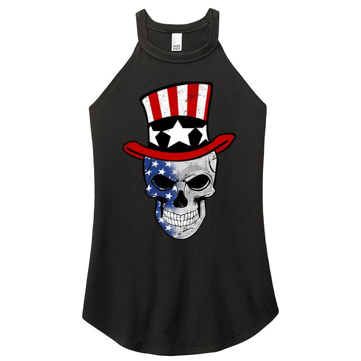 Patriot Skull Women's Perfect Tri Rocker Tank