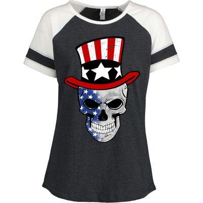 Patriot Skull Enza Ladies Jersey Colorblock Tee