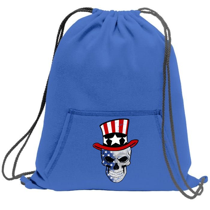 Patriot Skull Sweatshirt Cinch Pack Bag