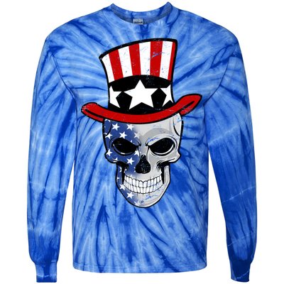 Patriot Skull Tie-Dye Long Sleeve Shirt