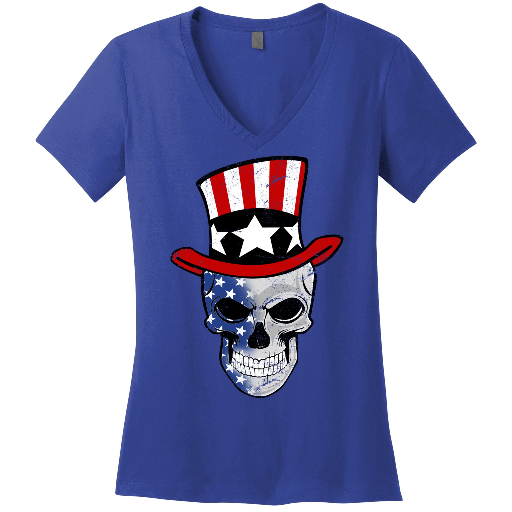 Patriot Skull Women's V-Neck T-Shirt