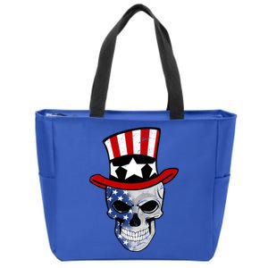 Patriot Skull Zip Tote Bag