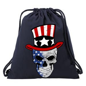 Patriot Skull Drawstring Bag