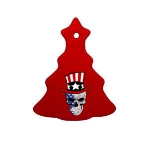 Patriot Skull Ceramic Tree Ornament