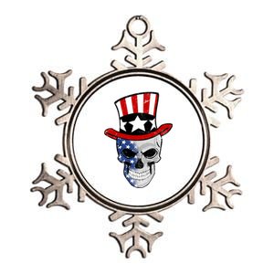 Patriot Skull Metallic Star Ornament