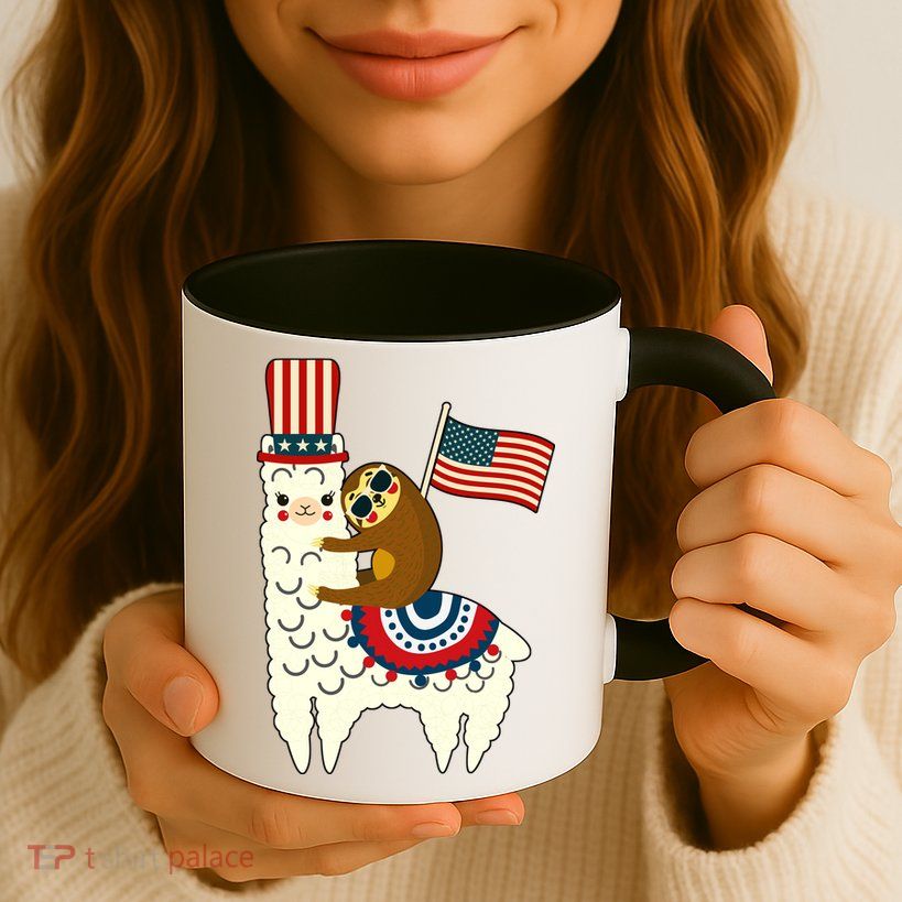 Patriot Sloth Llama Mug