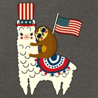 Patriot Sloth Llama Cotton Canvas Backpack