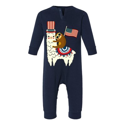 Patriot Sloth Llama Infant Fleece One Piece