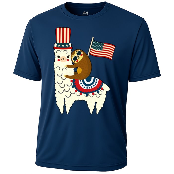 Patriot Sloth Llama Cooling Performance Crew T-Shirt
