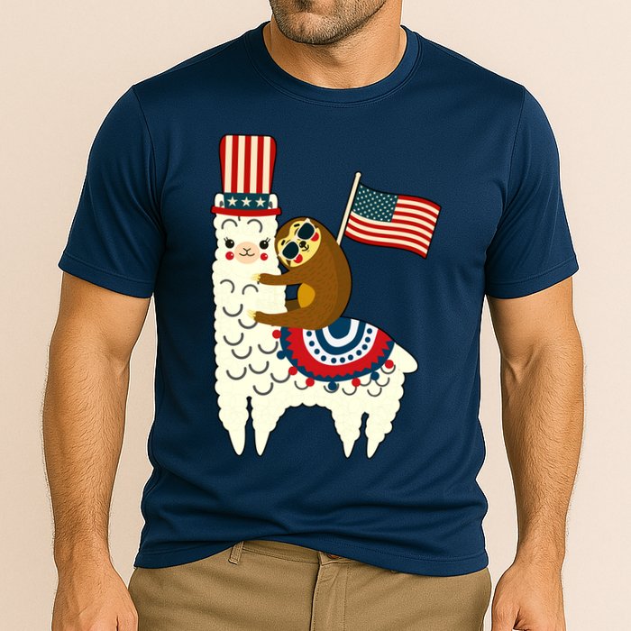 Patriot Sloth Llama Cooling Performance Crew T-Shirt